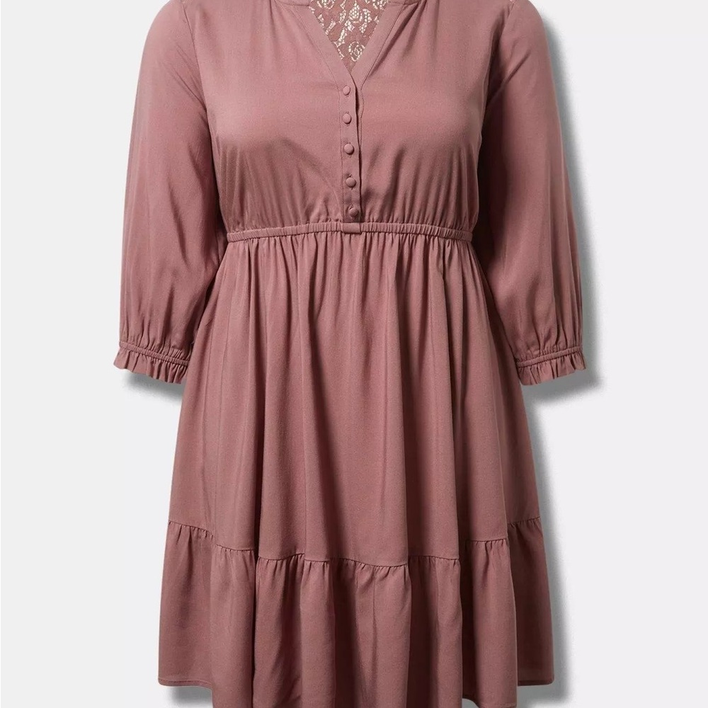 Torrid size 1 Mauve Button-Front Dress